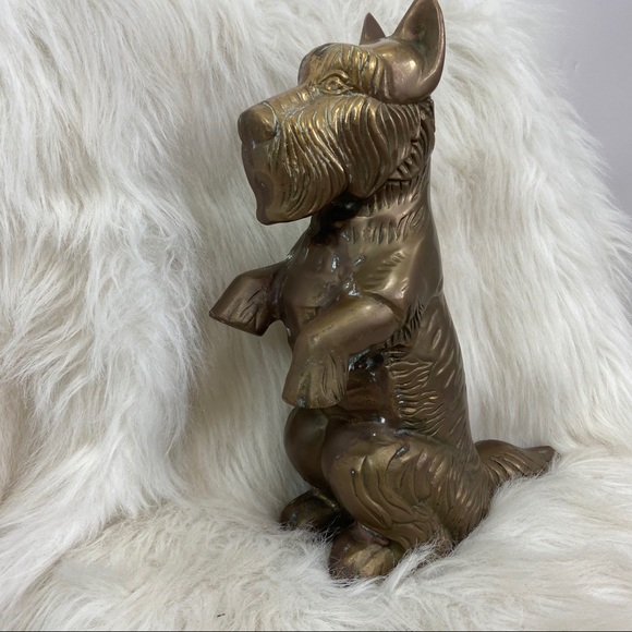 Brass upright Scottie dog large - Picture 2 of 9
